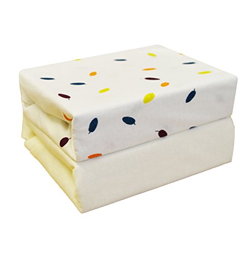 Cuddles Collection Floating Leaves on Crib Sheets (Cream, Pack of 2)