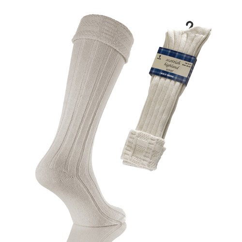 Preisvergleich Produktbild Herren Lange Kilt Socken 39-45 eu, Creme