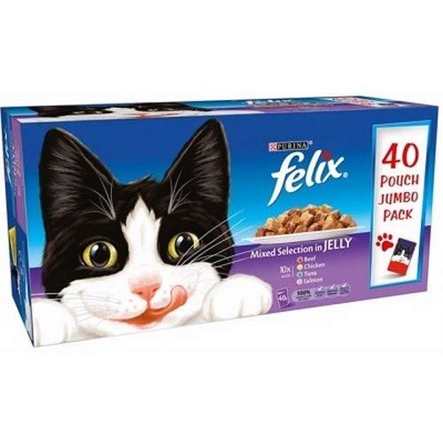 Purina Felix Sélection mixte en Gelée de Wet pour chat 40 x 100 g Pouch Jumbo Lot