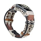 Altsommer Armband für Fitbit Charge 3, Ersatzarmband Vintag Leder mit Klassische Edelstahlschnalle Uhrenarmbänder,Replacement Lederarmband Schnellverschluss für Herren Damen (Rosed Gold)