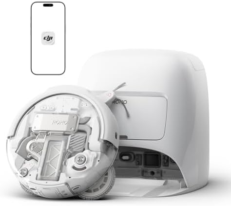 DJI ROMO A Robot Aspirapolvere Lavapavimenti con Mappatura, 25000 Pa, Rilevamento Ostacoli a Livello di Drone, Antigroviglio, Stazione Base Autopulente, 200 Giorni senza Manutenzione