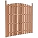 Produktbild mewmewcat WPC-Zaunelement Gartenzaun Sichtschutz Zaun Windschutz 180x(165-180) cm Geschwungen Braun