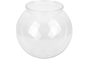 TNFEEON Heavy Duty Plastikowe Okrągłe Akwarium W Stylu Odporne Na Pęknięcie Plastikowe Miski Ivy Uniwersalne Małe Okrągłe Akwarium Na Biurko Regał Dekoracje (L)