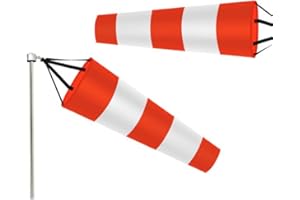 ZYWUOY 1 manche à air d'aéroport, rouge + blanc, en polyester indéchirable, sac de mesure pour l'extérieur, aéroport, ferme, parc