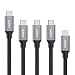 Produktbild AUKEY USB Typ C Kabel auf USB 3.0 A Nylon 5 Stücke 1 x 2m, 3 x 1m, 1 x 0.3m, USB C Ladekabel für Typ C Geräte wie Samsung Galaxy Note 9 S9, MacBook Pro 2016, HUAWEI P10, Google Pixel usw. - Schwarz