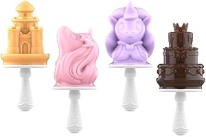 Wooshwa Moule A Glace, Batonnet Glace Bebe, Mini Moule à sucette Glacée Licorne pour enfants, Silicone Alimentaire avec Bâtonnets en Plastique, Sans BPA, 4 Pièces, Rose (Licorne)