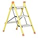 Produktbild QTPL Haushalts Klappleiter 3 Schritt Leiter Hocker Mit Griff Tritt Rutschfeste Sicherheit Aluminiumlegierung Pedal Herringbone Ladder Mehrzweck Garten & Küche Werkzeug Trittleiter Hocker, 40 * 70 * 67