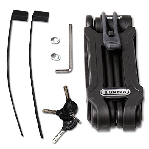 TONYON Fahrradschloss Faltschloss Kombinationsschloss Fahrrad Motorrad mit Rahmenhalterung Schwarz – DLYK1 165mm*65mm*48mm - 7