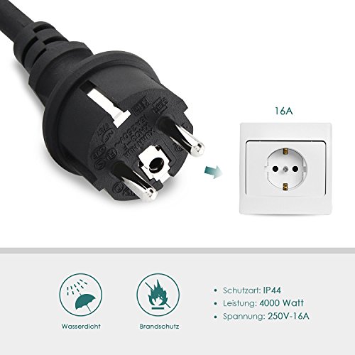 SIMBR Verlängerungskabel Gummi Kabel für den Außenbereich IP44 H07RN-F 3G1,5 mm² 5m 10m 20m 25m 30m(10m) - 3