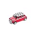 Produktbild corpus delicti Magnetische Mini-Pinnwand mit Modellauto für alle Auto- und Oldtimerfans – Kultauto Mini Cooper Checker rot
