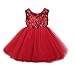 Produktbild Kinderkleid Honestyi Kleinkind Kinder Baby Mädchen Herz Pailletten Party Prinzessin Tutu Tüll Kleid Outfits (Rot,110)
