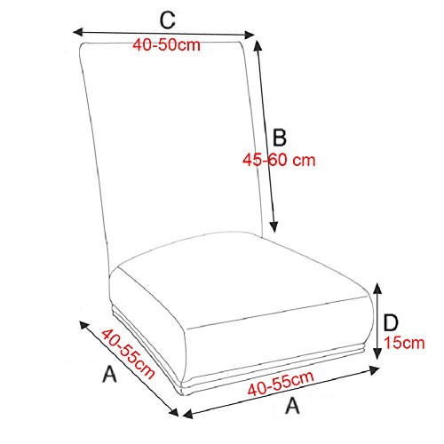 Stuhl Husse ISWEES 6 Stück Universell Stuhlhussen Stretch Stuhl Husse Stuhlbezug Stuhlüberzu,Gedruckt Baumwolle (Dunkelbraun) - 5