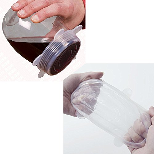 Wiederverwendbare Deckel für Schüsseln Set von 6 und Food Huggers Silikon Food Savers Set von 4 - 4