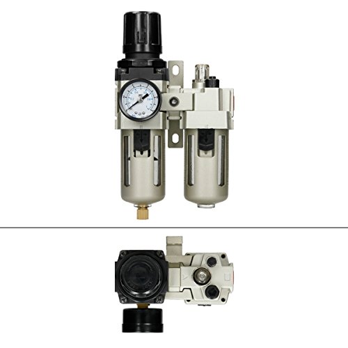 ECD Germany Druckluft Wartungseinheit Wasserabscheider Oeler 1/4″ max. Druck 10 Bar 1.0 Mpa Druckregler Druckminderer - 5