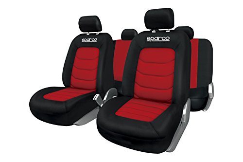 Sparco Spc SPC1019RS Set coprisedili in 11 Pezzi Sparco S-Line Rosso/Nero