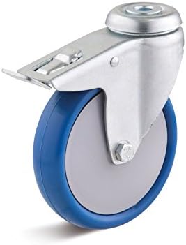 Heavy equipment double Stop Bolt Hole Swivel Caster Polyurethane Wheel Diameter 100 mm