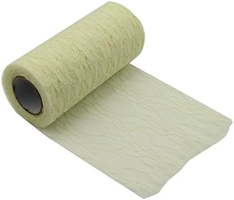 Allbusky Vintage Lace Roll Table Runner Table Centerpieces Chair Lace Sash Lace Bows Tutu Skirts Pew Bows For Chrismas Xmas Happy Birthday Festival Event Rustic Chair Table Wedding Decorations DIY 6'' x 10 Yard (Cream)