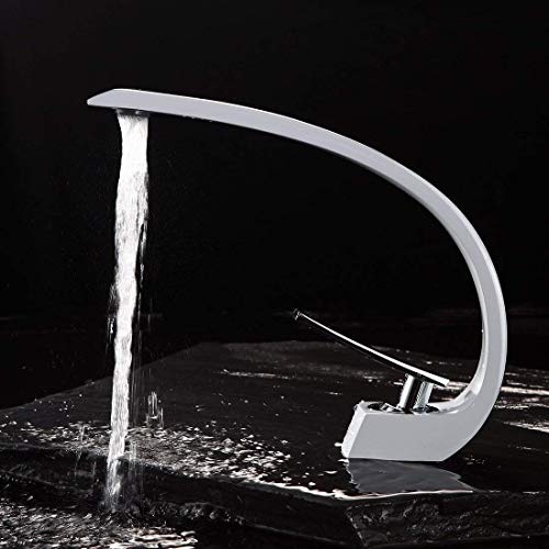 Preisvergleich Produktbild Fapully Wasserhahn Bad Mischbatterie Waschbecken Waschtischarmatur Mischbatterie Badarmatur Badezimmer Weiß Chrom