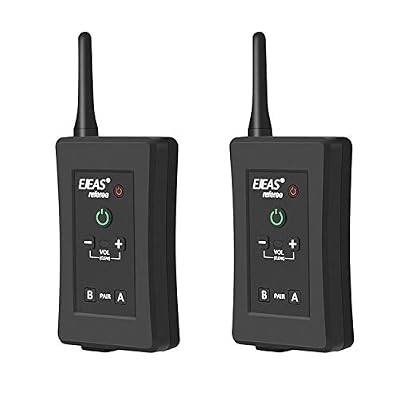 EJEAS 2 Packs FBIM Intercom de Football Communication Arbitre Headset 4 Personnes Group Talking Bluetooth interphone1200m étanche IP65 Casque Professionnel pour Football Arbitre