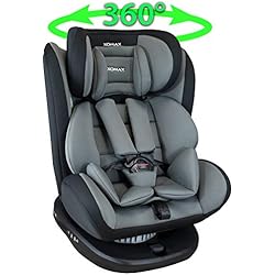 Siège Auto Isofix pivotant 360 degrés I inclinable I Groupe 0+/1/2/3 I evolutif 0-36 kg, 0-12 ans I Housse amovible et lavable I ECE R44/04