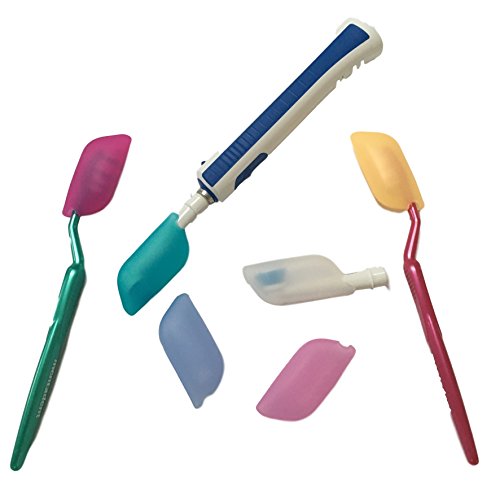 6 Stück SILIKON Zahnbürsten Kopf Hüllen / Aufbewahrungshüllen / Reiseetui /Zahnbürsten Schutz auf Reisen & Urlaub aus Silikon – 6 verschiedene Farben – robust & hygienisch & einfach zu reinigen – auch passend für elektrische Zahnbürsten - 2