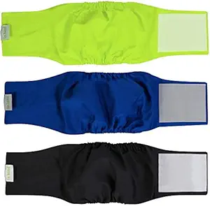 IN HAND Washable Male Dog Diapers(Pack of 3), Reusable Comfortable Male Dog Belly Wrap, Durable Stylish Male Dog Belly Band, Comfy Doggie Diapers By