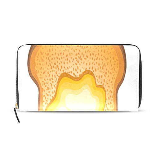 Preisvergleich Produktbild Toastbrot Niedlichen Cartoon Frühstück Langen Pass Kupplung Geldbörsen Reißverschluss Brieftasche Fall Handtasche Geld Organizer Tasche Kreditkarteninhaber Dame Frauen Mädchen Männer Reisegeschenk