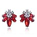 Produktbild XAFXAL Damen Ohrringe,Ohrringe Frauen, Frauen Mode Temperament Bunte Crystal Stein Frauen Piercing Ohrstecker Strass Mit Intarsien Farbe: Silber Metall Ohrstecker Geschenk Schmuck Rot