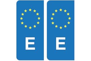 HADEXIA Pegatinas para placa de matrícula E España, Unión Europea, Azul