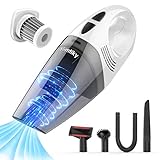 Aspirateur à main Homtiky sans Fil 9KPA 100W, Aspirateur Table cyclonique Sec&Liquide Portable Rechargeable 2600mAh, HEPA en Métal permanent, pour Ménage, Voiture