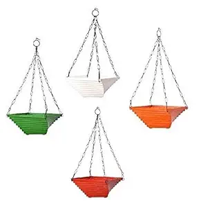Go Hooked Gardening Hanging Pots | Twister Hanging Planter (Multicolor, 9 Inch, Set of 4)