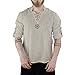 Produktbild BHYDRY Herren Sommer Modische Persönlichkeit Baumwolle-Leinen Pure Long Sleeve Top
