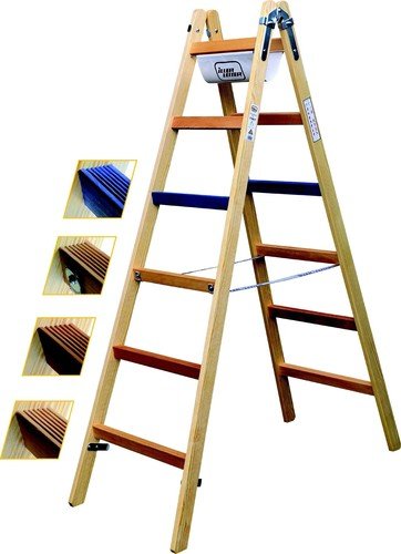 Geis&Knoblauch Breitsprossenstehleiter 1104-7 Professional 2x4 Sp. Sprossenleiter 4039665013908