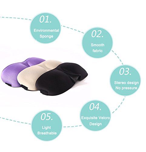 3D Schlafmaske, konturierte & angenehme leichte Augenmaske, tiefe Ruhe Konturierte Schlaf Augenmaske Cover Eyeshade, schwarz - 3