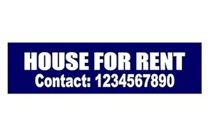 SIGN EVER House for Rent 3mm Sign Board with Custom Contact Number Office Signage Business Blue White (15w X 4h inch)