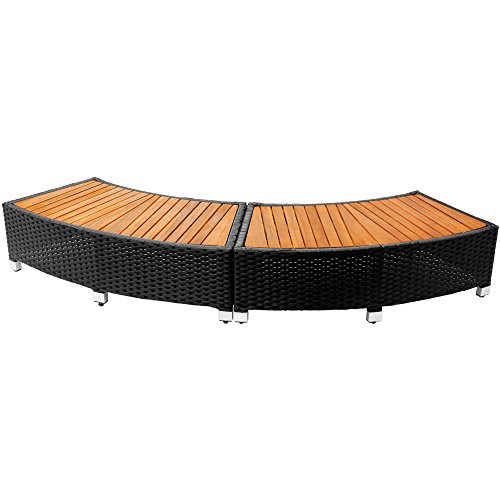 Pool Einstiegsstufe aus Polyrattan in schwarz - 7