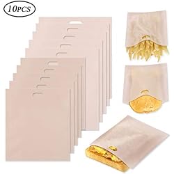 AIM Cloudbed 10pcs Sacs de Grille-Pain réutilisables Anti-adhésifs Sandwich Grille-Pain Sacs lavables résistant à la Chaleur Pizza Poches de Pain pour Micro-Ondes Grille-Pain Four Grill sans BPA