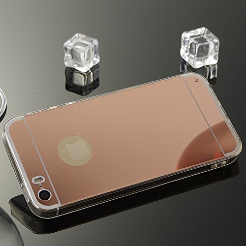 CaseforYou Funda iPhone SE 5SE 5 5S Caso Ultra Slim Fit Shockproof TPU Bumper Frame with Efecto espejo PC Snap-On Back Case Cover Protector Shell for iPhone SE 5SE 5 5S Tel fono inteligente Oro rosa CaseforYou Funda iPhone SE 5SE 5 5S Caso Ultra Slim Fit Shockproof TPU Bumper Frame with Efecto espejo PC Snap-On Back Case Cover Protector Shell for iPhone SE 5SE 5 5S Tel fono inteligente Oro rosa