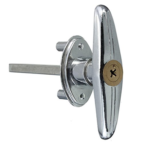 T Griff Tuerschloss - TOOGOO(R) Garagentorschloss Tuerschloss T Griff mit Schloss Schluessel Schraube Metall Kupfer