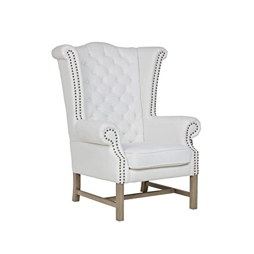 LuxuryLeather3 Lujo Sillón, Silla Corona Italiano Piel Colores Perl Blanco