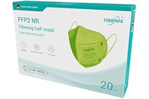 EUROPAPA 20x FFP2 Colorful Masks Respirator Mask 5-Layer Dust Masks Hygienically Individually Packed Body Certified EN149:2001+A1:2009 Mouth Mask EU2016/425