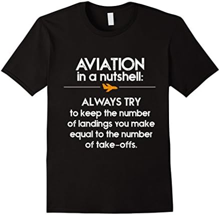 Mens Funny Pilot T Shirt for Aviators Aviation Airplane Captains Male Large Black