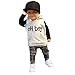 Produktbild OverDose Neugeborene Kleidung 2 Stück Kleinkind Baby Jungen Kleider Set Lange Hülse Kapuzenpullover Tops Bluse + Kariertes Hosen Outfits(2T,Weiß)
