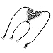 Move&Moving(TM) Black Three Hearts Embroidered Stretchy Lingerie Bra Strap