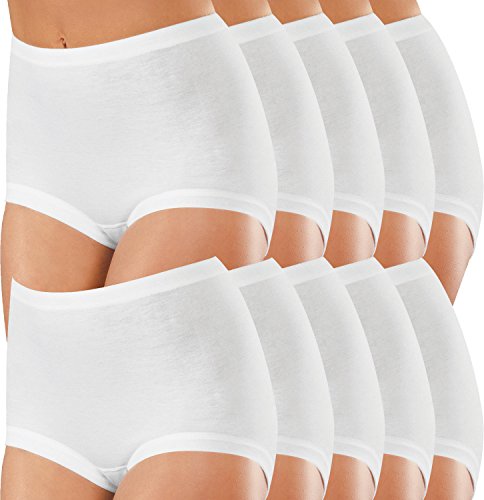 SCHÖLLER Damen-Taillenslip 10er-Pack Feinripp weiß Größe 42
