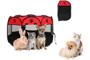 COCOARM Przenośny kojec dla zwierząt domowych, tkanina Oxford, kojec dla szczeniaka, psa, kota, z 8-stronnym panelem siatkowym, składany namiot dla zwierząt domowych, dla królika, świnki morskiej, kojec i