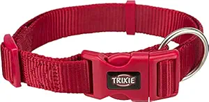 Trixie: - Premium Collar | Adjustable Nylon Dog Collar with Plastic Buckle for Closure | Durable and Tear Proof, Useful in Basic Training of Your Dog - 40-65cm/25mm, L-XL, Red