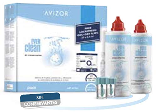 Avizor Ever Clean, Pack 2 x 350 m + Lacrifresh Ocu - Dry 0,30%, Gotas Humectantes Monodosis (20 x 0,40 ml)