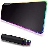 DALONG Rgb Led Işıklı 90x40 Cm D&uuml;z Baskısız Siyah Gaming Mouse Pad