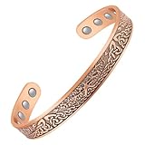 Jecanori Copper Magnetic Bracelets For Men Women,tree Of Life Pattern Solid Copper Brazaletes With 12pcs Ultra Strong Magnets,adjustable Size Cuff Bangle With Jewelry Gift Box